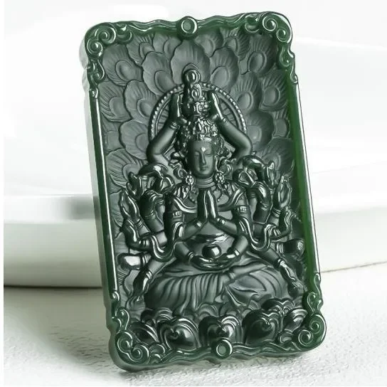 Thousand-handed Guanyin pendant, sapphire tower, blue zodiac jade brand, men's and women's couples' pendant.
Thousand-handed Guanyin pendant, sapphire tower, blue zodiac jade brand, men's and women's couples' pendant.