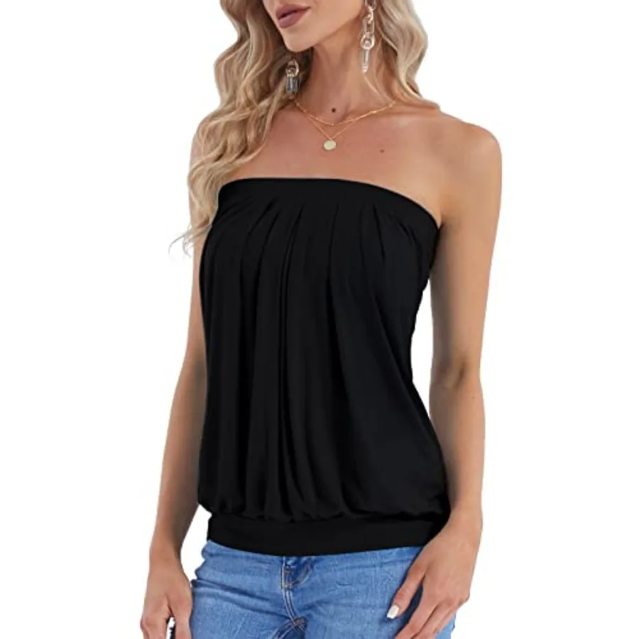 Women's Strapless Bandeau Tube Top, Loose Casual Summer Tank Top
Women's Strapless Bandeau Tube Top, Loose Casual Summer Tank Top