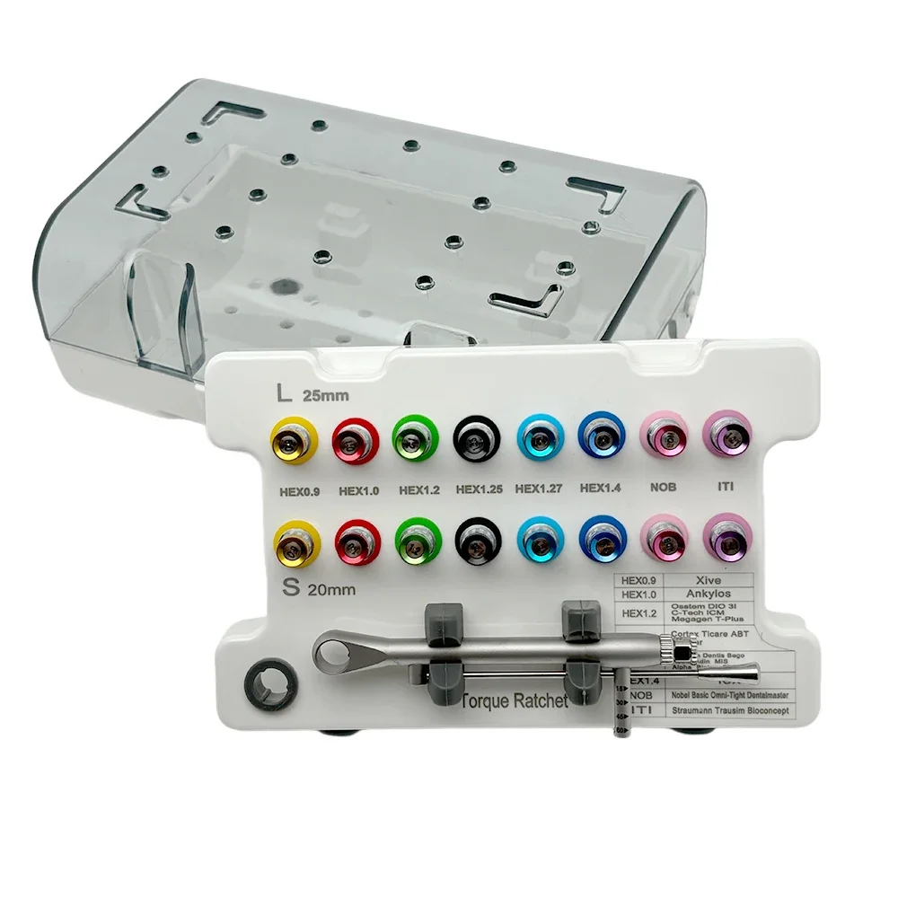Dental Implant Screwdriver Kit Ratchet Restoration Repair Tools Dental Instrument with Autoclavable Box
Dental Implant Screwdriver Kit Ratchet Restoration Repair Tools Dental Instrument with Autoclavable Box