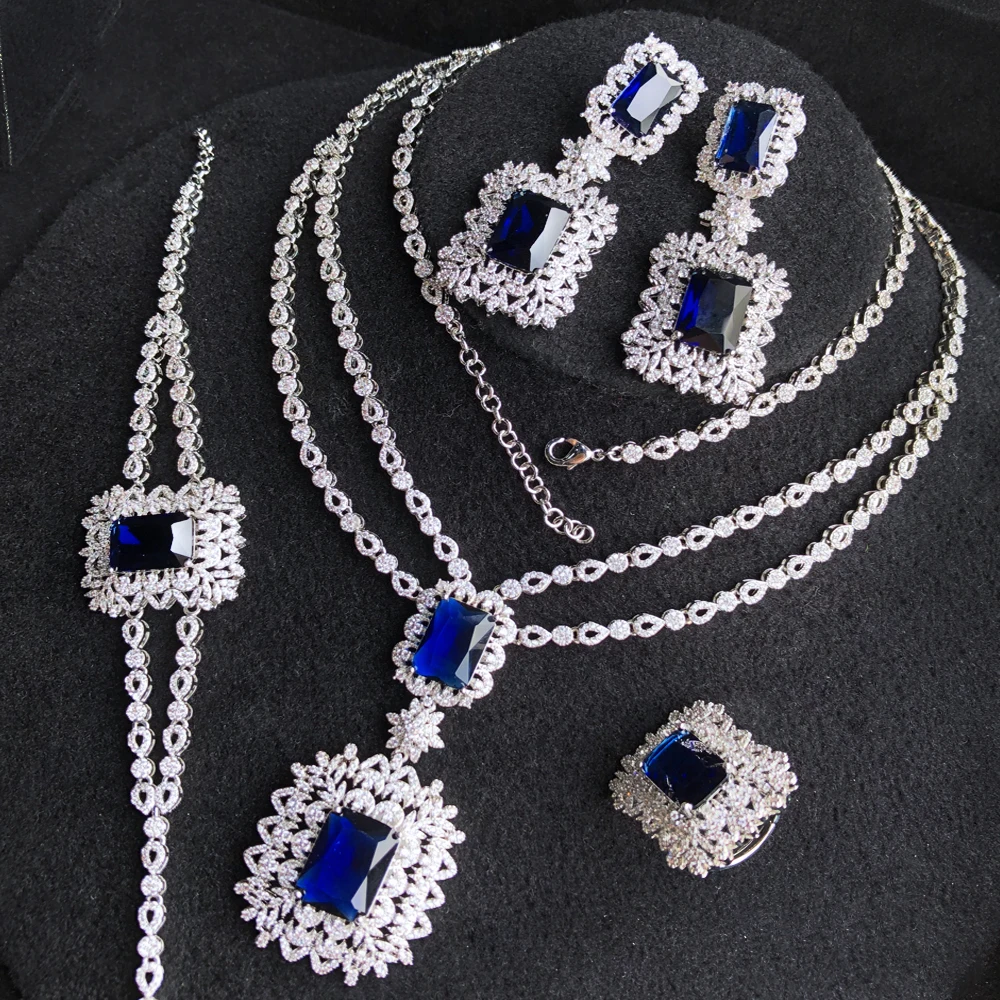 Missvikki New 4pcs Long Chains Necklace Earrings Bracelet Ring 5A Zircon Dubai Bridal Jewelry Set For Women Wedding Party
Missvikki New 4pcs Long Chains Necklace Earrings Bracelet Ring 5A Zircon Dubai Bridal Jewelry Set For Women Wedding Party