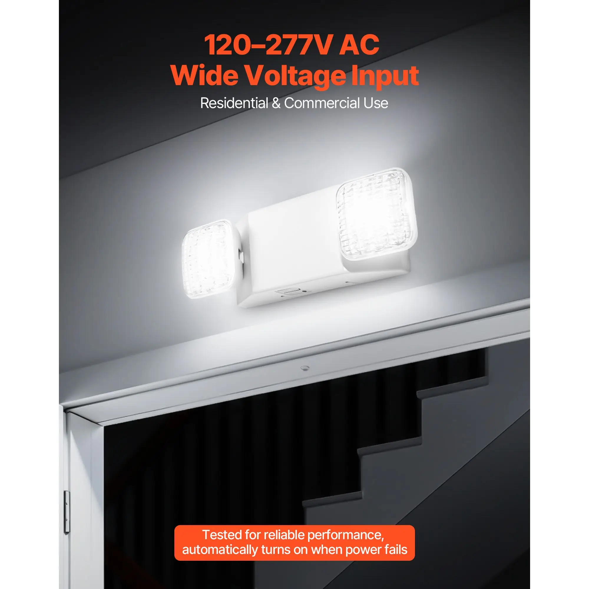 12 Pack Emergency Lights for Business, with Battery Backup, Commercial LED Emergency Exit Lighting Fixtures, AC 120/277V, with Two Square Head Adjustable, 90-Minute Backup, for Business, White
12 Pack Emergency Lights for Business, with Battery Backup, Commercial LED Emergency Exit Lighting Fixtures, AC 120/277V, with Two Square Head Adjustable, 90-Minute Backup, for Business, White