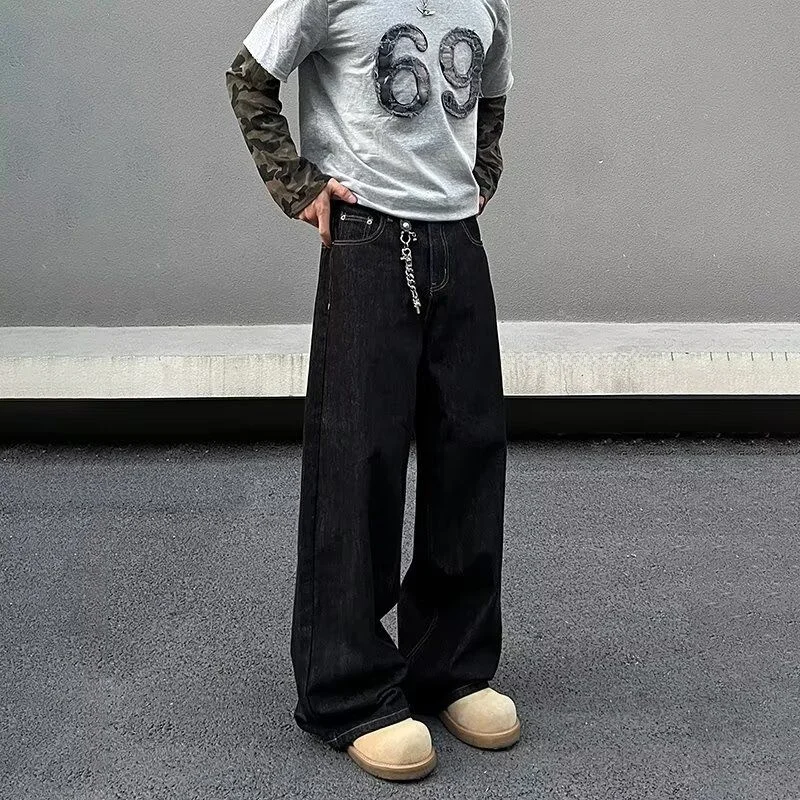 High Waist Drawstring Pocket Design Retro Straight Leg Black Grey Jeans Long Trousers Spring 2025 Youth Fashion Casual Jeans
High Waist Drawstring Pocket Design Retro Straight Leg Black Grey Jeans Long Trousers Spring 2025 Youth Fashion Casual Jeans
