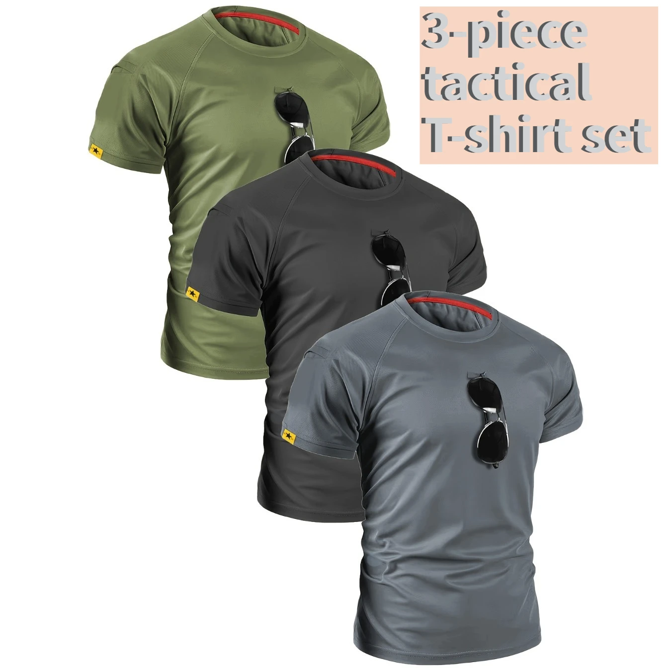 3-piece Men's Tactical T-shirt Quick Drying Breathable Workwear Short Sleeved Outdoor Hiking Cycling Fishing Casual Wear Top
3-piece Men's Tactical T-shirt Quick Drying Breathable Workwear Short Sleeved Outdoor Hiking Cycling Fishing Casual Wear Top