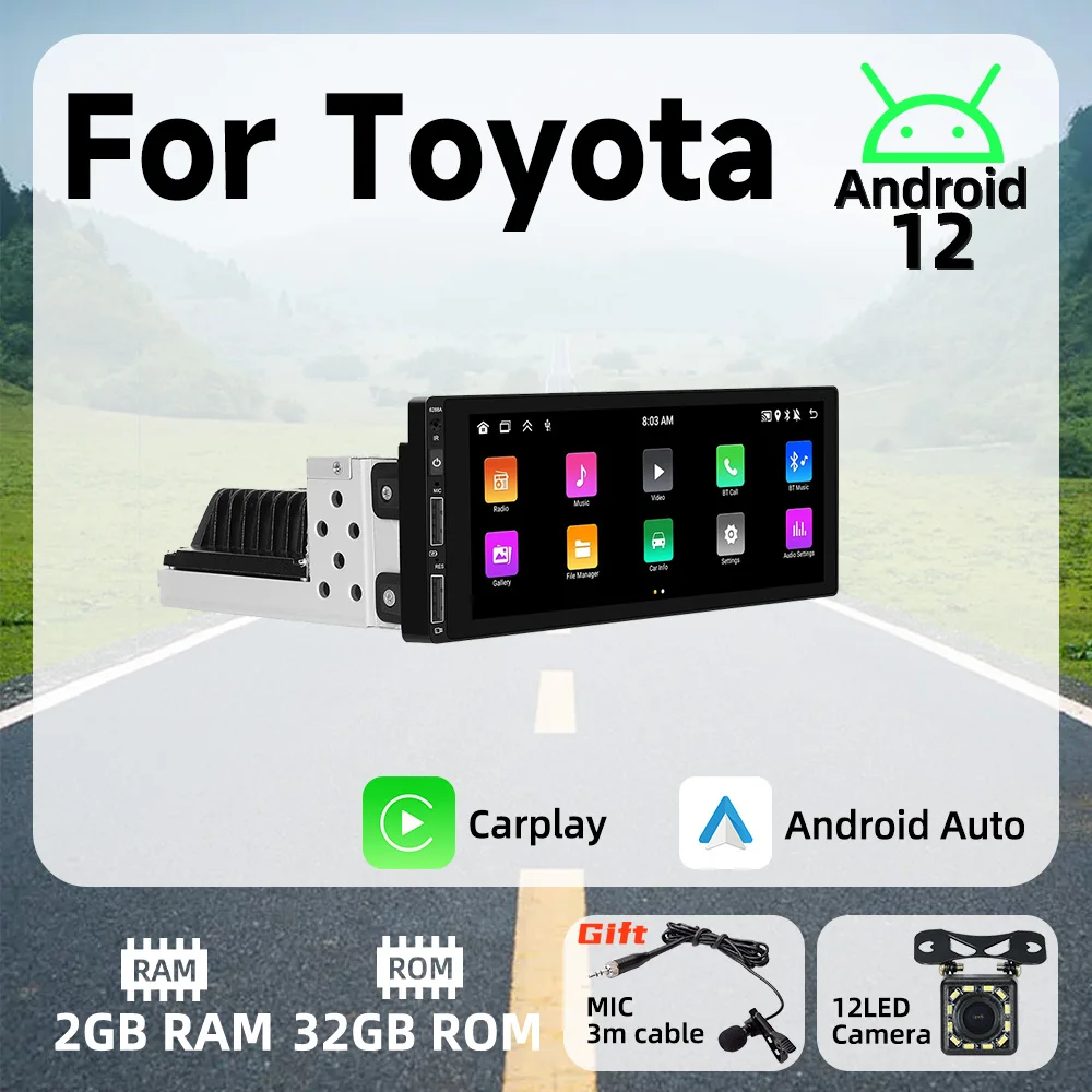 6.9" 1 Din Android Radio Car Multimedia Player for Toyota Android Auto Stereo Head Unit Carplay Autoradio GPS Navigation BT Wifi
6.9" 1 Din Android Radio Car Multimedia Player for Toyota Android Auto Stereo Head Unit Carplay Autoradio GPS Navigation BT Wifi