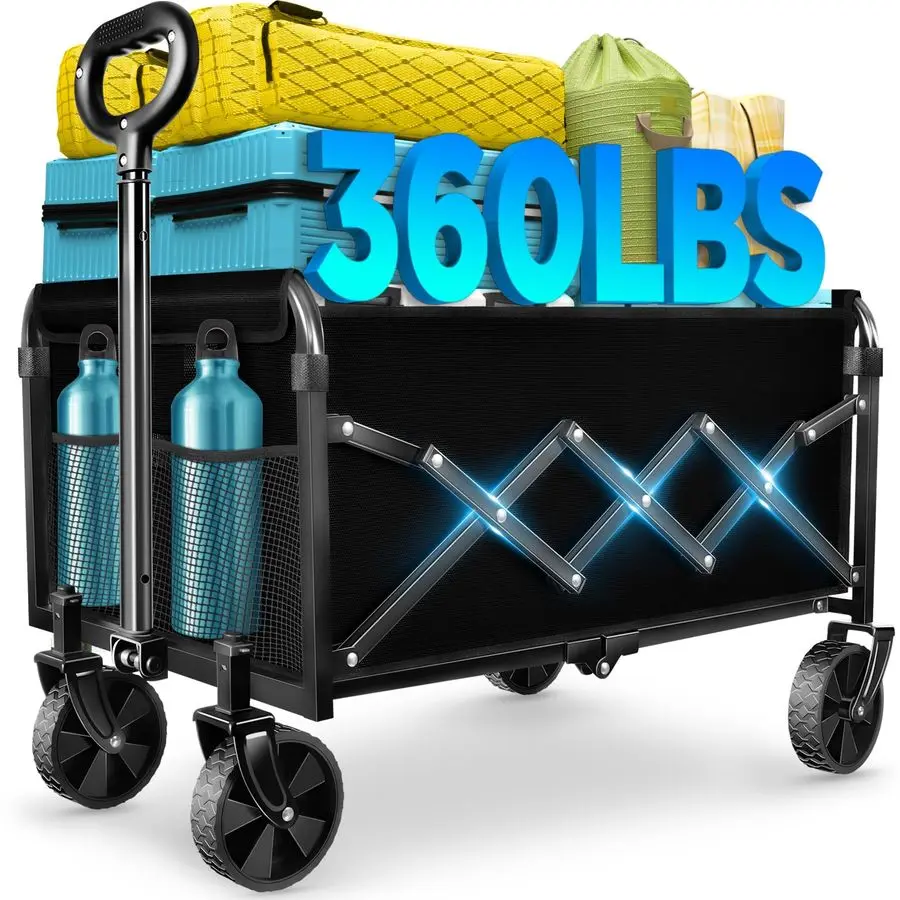 Carts Foldable Collapsible Wagon Cart with Wheels Foldable Utility Folding Wagon Cart for Sports Camping Grocery, Black
Carts Foldable Collapsible Wagon Cart with Wheels Foldable Utility Folding Wagon Cart for Sports Camping Grocery, Black