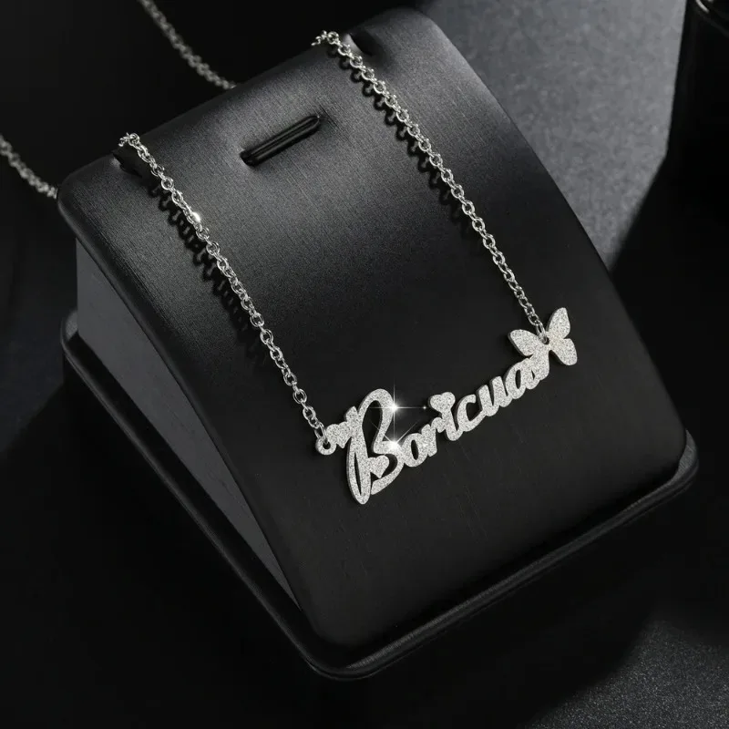 Customized Stainless Steel Frosted Name Necklace Butterfly Personalized Letter Choker Pendant Nameplate Gift
Customized Stainless Steel Frosted Name Necklace Butterfly Personalized Letter Choker Pendant Nameplate Gift