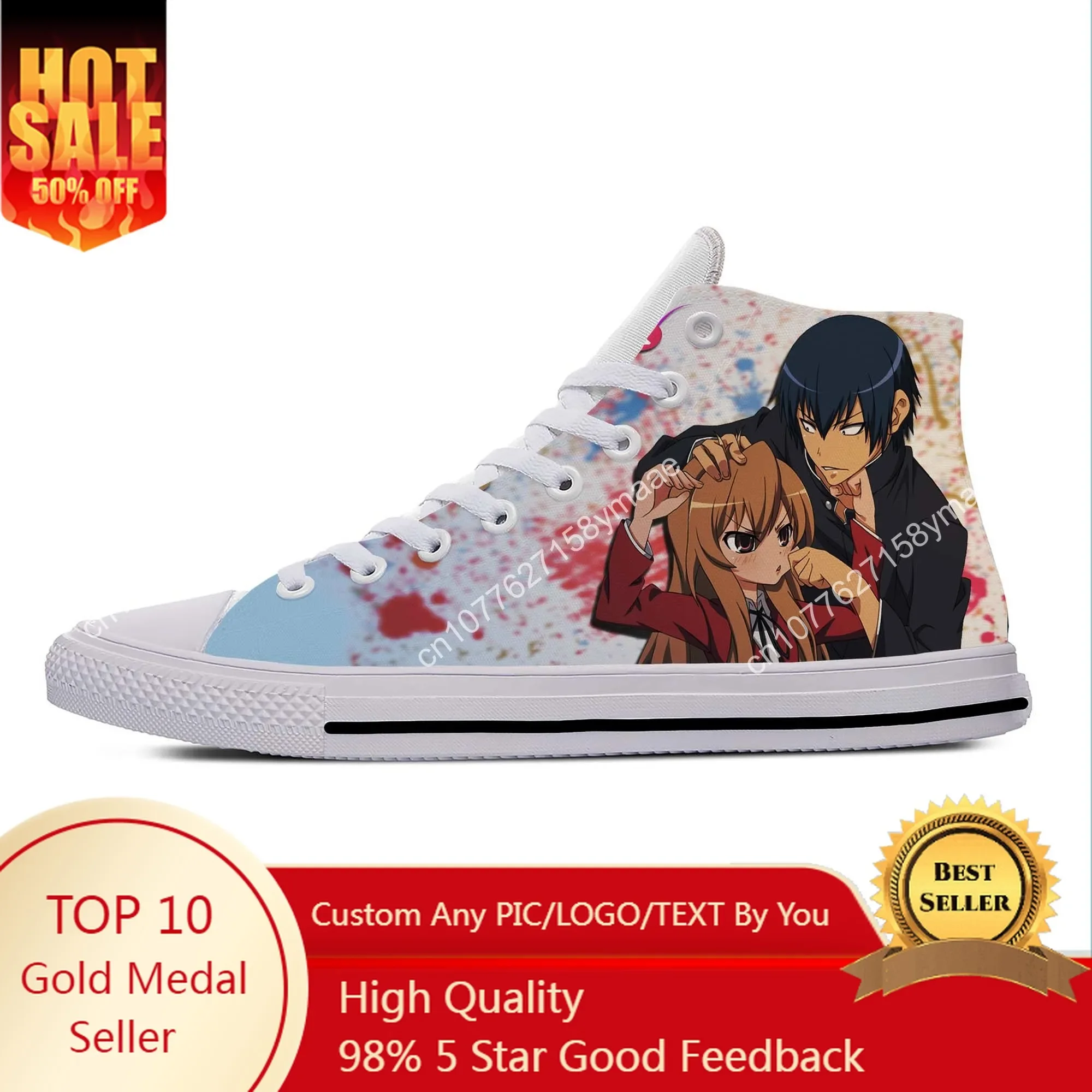 Anime Cartoon Toradora Takasu Ryuuji Aisaka Taiga Casual Cloth Shoes High Top Lightweight Breathable 3D Print Men Women Sneakers
Anime Cartoon Toradora Takasu Ryuuji Aisaka Taiga Casual Cloth Shoes High Top Lightweight Breathable 3D Print Men Women Sneakers