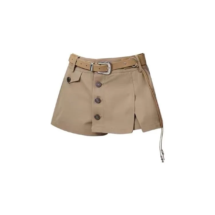 Retro Khaki Irregular Cargo Shorts Skirt Women 2026 Summer New Button Casual Low-rise Slim Culottes Mini Skirt
Retro Khaki Irregular Cargo Shorts Skirt Women 2026 Summer New Button Casual Low-rise Slim Culottes Mini Skirt
