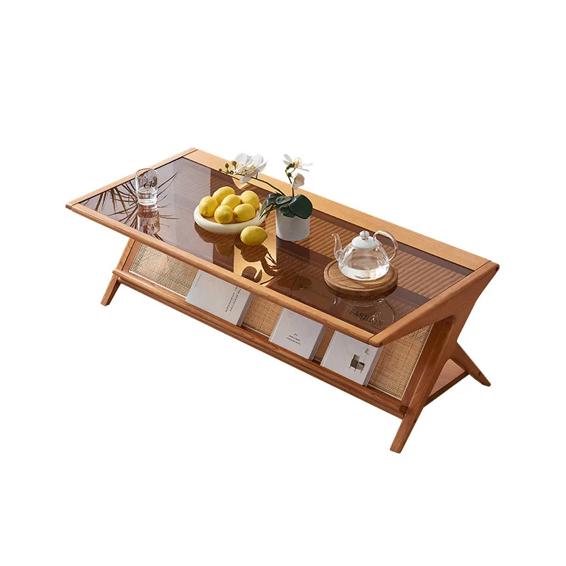 Japanese-style rattan coffee table rectangular household living room simple wabi wind tea table solid wood with storage space
Japanese-style rattan coffee table rectangular household living room simple wabi wind tea table solid wood with storage space