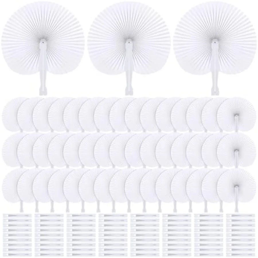 Aodaer Pieces Wedding Paper Fans 9 Inch Folding Handheld Fans White Round Shaped Fans with Plastic Handle for Wedding Birthday
Aodaer Pieces Wedding Paper Fans 9 Inch Folding Handheld Fans White Round Shaped Fans with Plastic Handle for Wedding Birthday