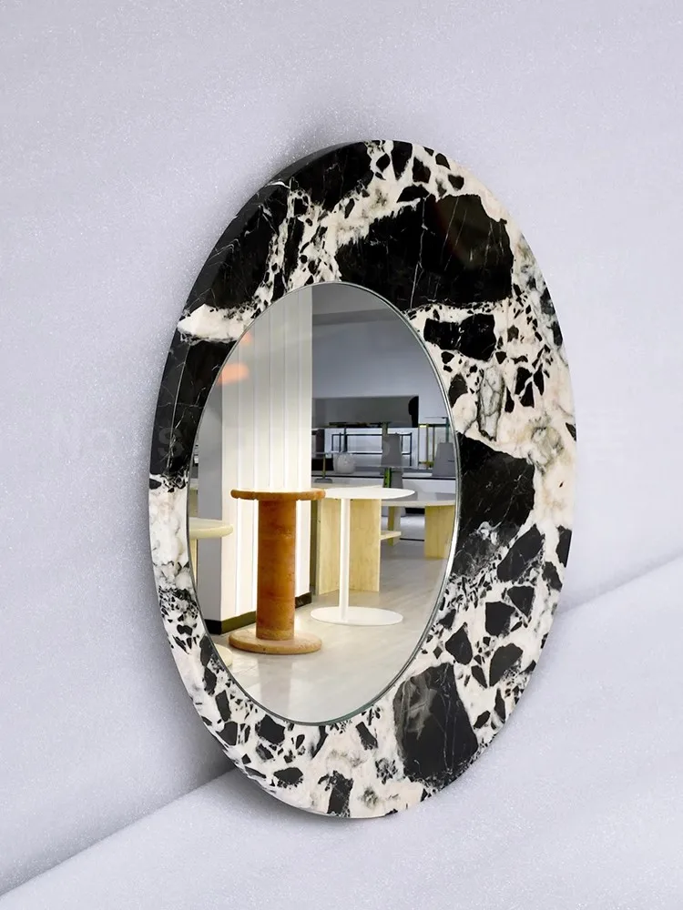 Light Luxury Hotel Decoration Bathroom Makeup Mirror French Simplicity Style Natural Marble Circular Art Wall-Mounted HD Mirror
Light Luxury Hotel Decoration Bathroom Makeup Mirror French Simplicity Style Natural Marble Circular Art Wall-Mounted HD Mirror