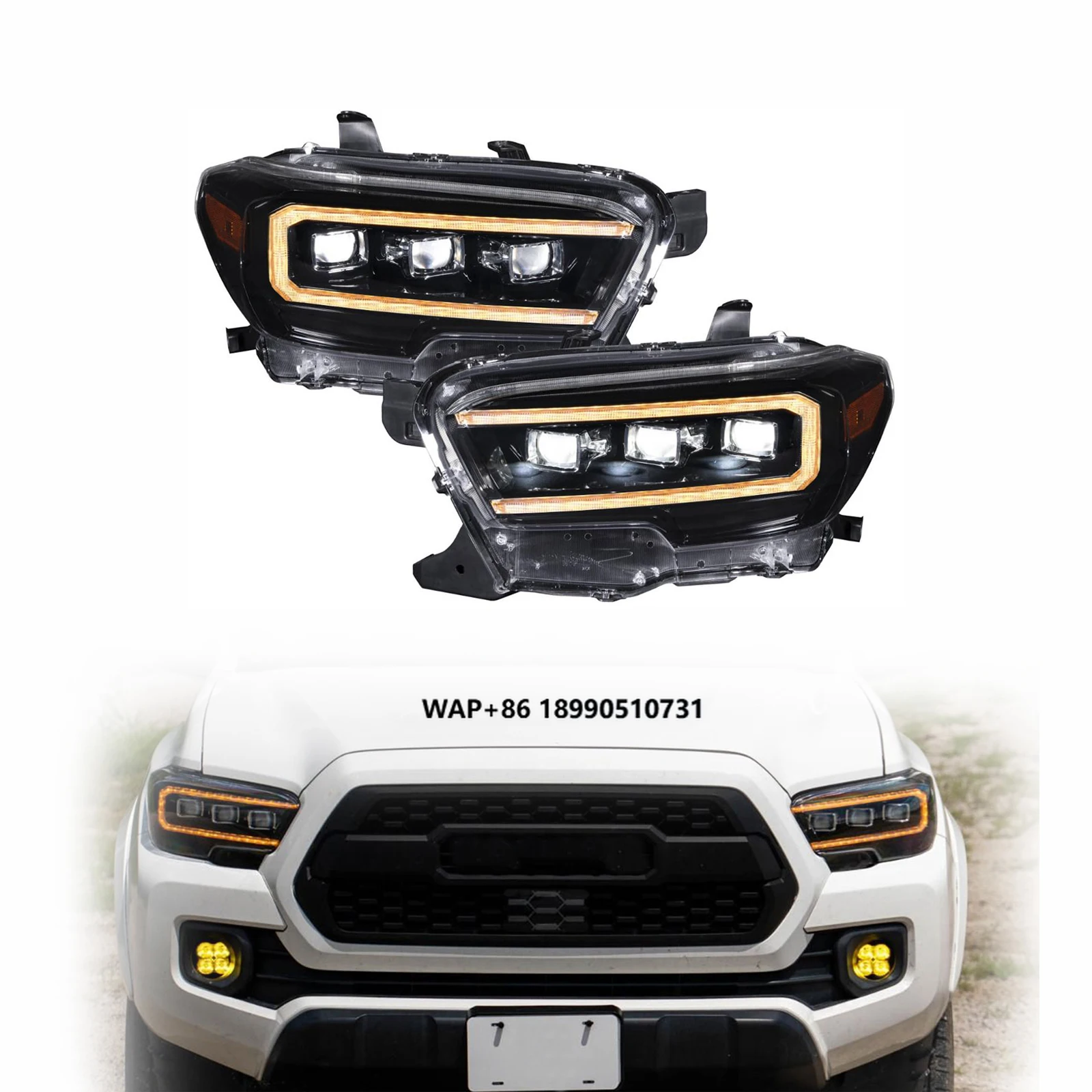 LED Clear Headlight Assembly for Tacoma 2016-2023 Front Lamps DRL with Driver and Passenger Side with Bulbs
LED Clear Headlight Assembly for Tacoma 2016-2023 Front Lamps DRL with Driver and Passenger Side with Bulbs