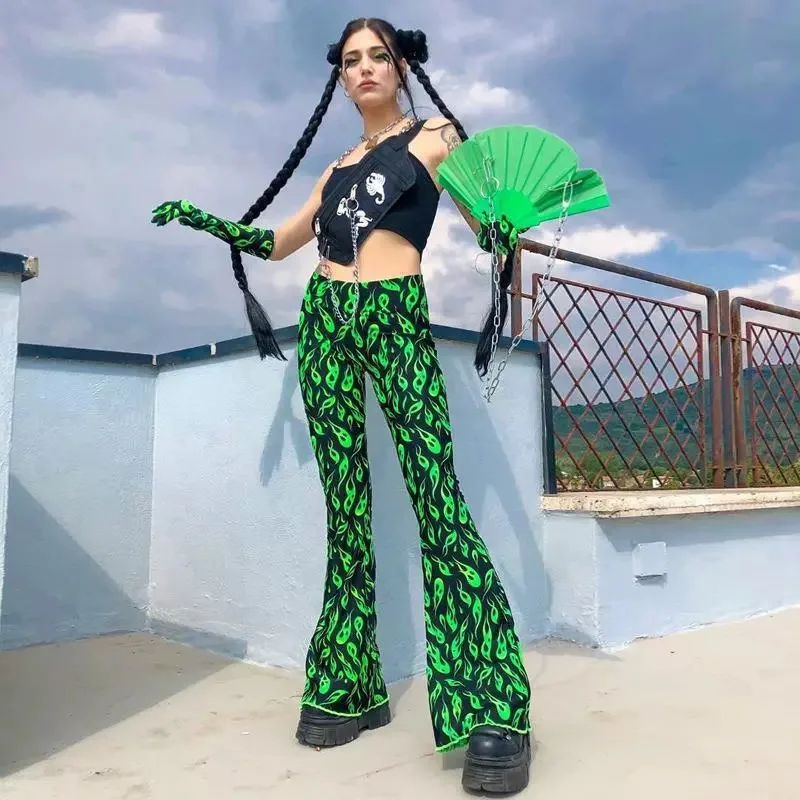 Women Summer Thin Green Print Print High Waist Flare Pants Lady Floor-Length Bell Bottom Casual Wide Leg Palazzo Trousers
Women Summer Thin Green Print Print High Waist Flare Pants Lady Floor-Length Bell Bottom Casual Wide Leg Palazzo Trousers