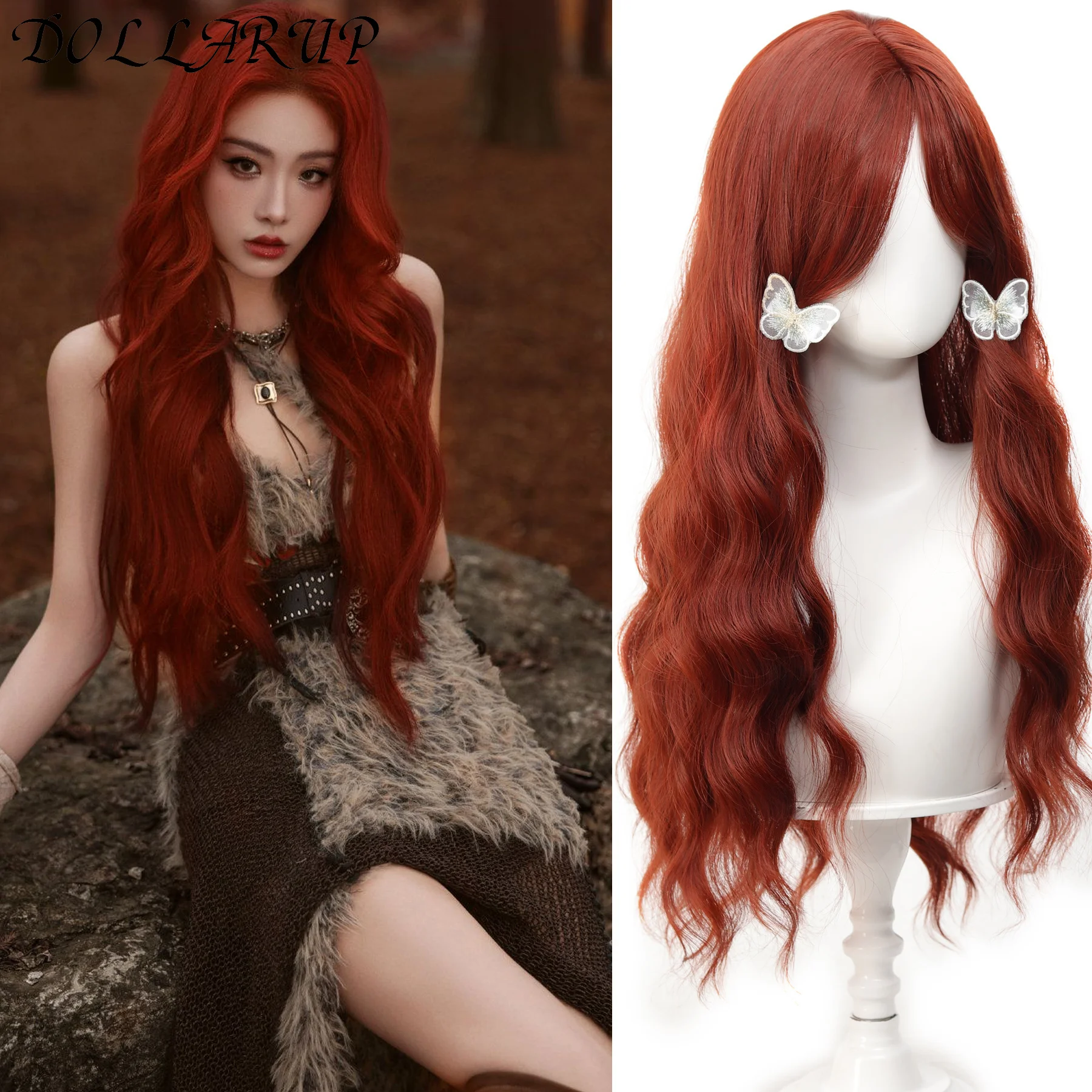DOLLARUP Synthetic Forehead Lace Wig Long Wavy Wigs Ombre Red Wig Hair Daily Party Heat Resistant Fiber for Women 
DOLLARUP Synthetic Forehead Lace Wig Long Wavy Wigs Ombre Red Wig Hair Daily Party Heat Resistant Fiber for Women