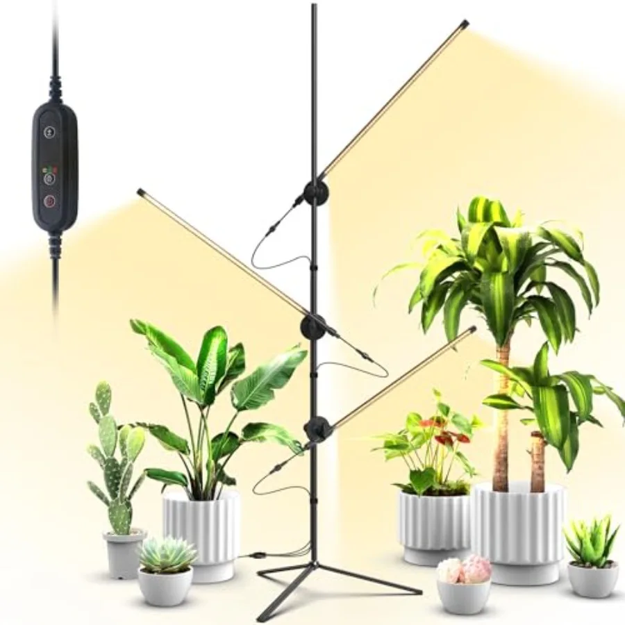Grow Light with Stand for Indoor Plants 3 Head 45W 168 LEDs Full Spectrum Adjustable Plant Light 59'' H Tall Premium Aluminum T
Grow Light with Stand for Indoor Plants 3 Head 45W 168 LEDs Full Spectrum Adjustable Plant Light 59'' H Tall Premium Aluminum T