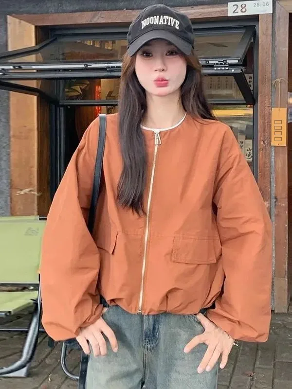 Orange Workwear ort Jaet Women Spring Autumn 2025 American Sle Aesthetic Windbreaker Small Size Outerwear Trendy Top
Orange Workwear ort Jaet Women Spring Autumn 2025 American Sle Aesthetic Windbreaker Small Size Outerwear Trendy Top