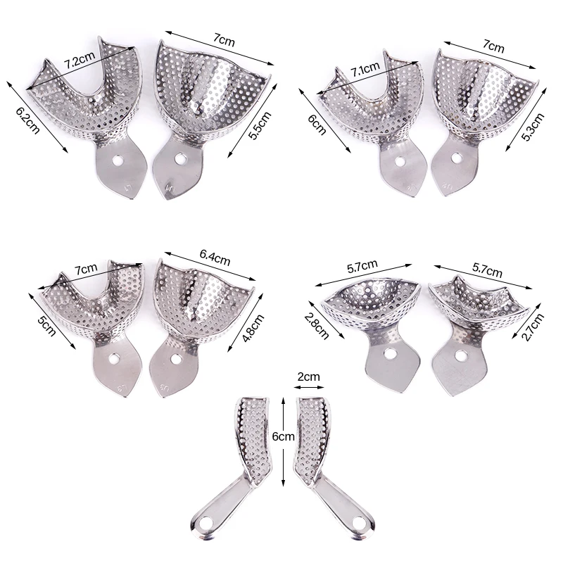 2pcs/set Stainless Steel Dental Impression Tray With Hole Autoclavable Upper Lower Teeth Holder Plaster Mold Tray Dentist Tools
2pcs/set Stainless Steel Dental Impression Tray With Hole Autoclavable Upper Lower Teeth Holder Plaster Mold Tray Dentist Tools