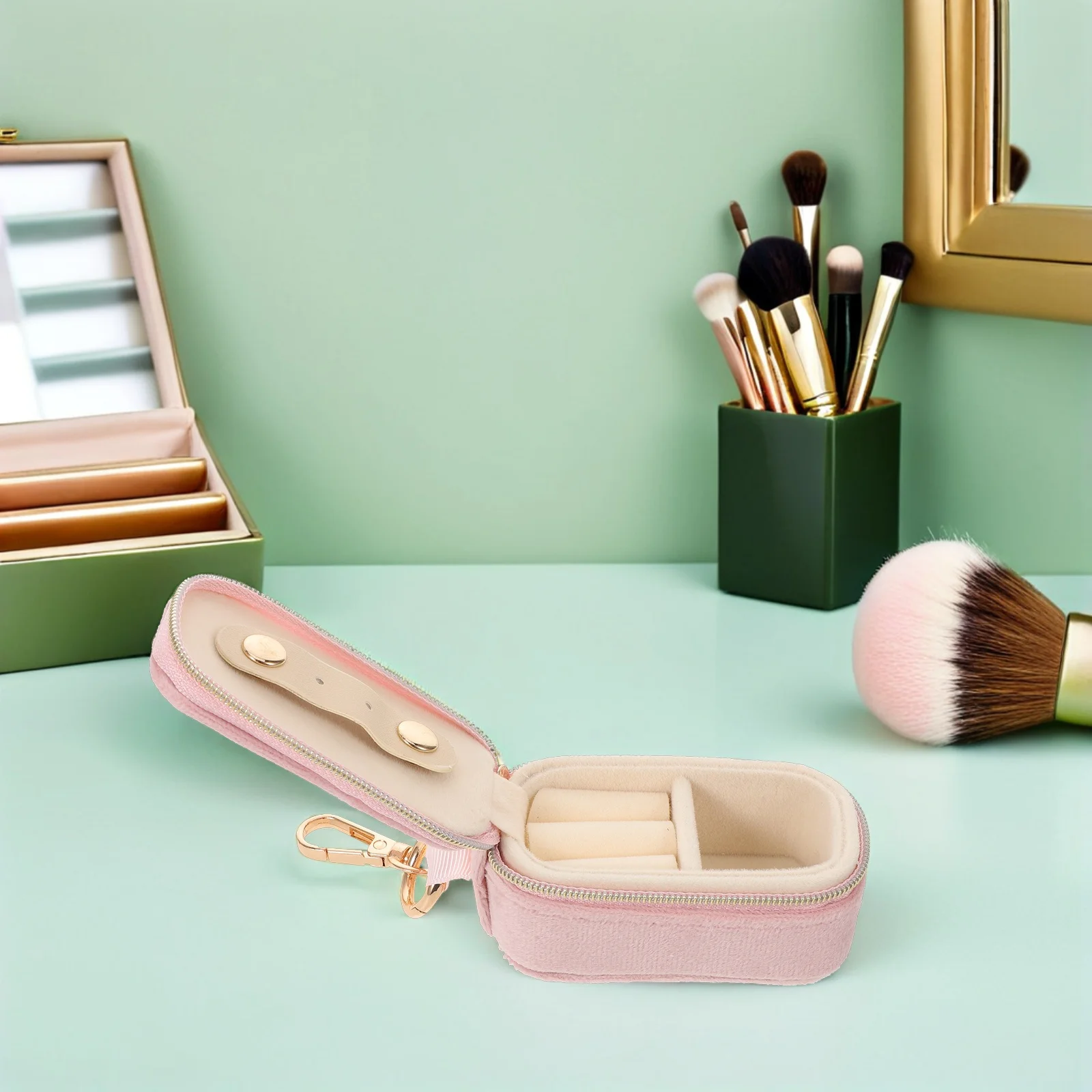 Mini Travel Jewelry Case Pink 2 in 1 Ring Holder Keychain Organizer Portable for Women Earrings Necklace Wedding Party Vacation
Mini Travel Jewelry Case Pink 2 in 1 Ring Holder Keychain Organizer Portable for Women Earrings Necklace Wedding Party Vacation