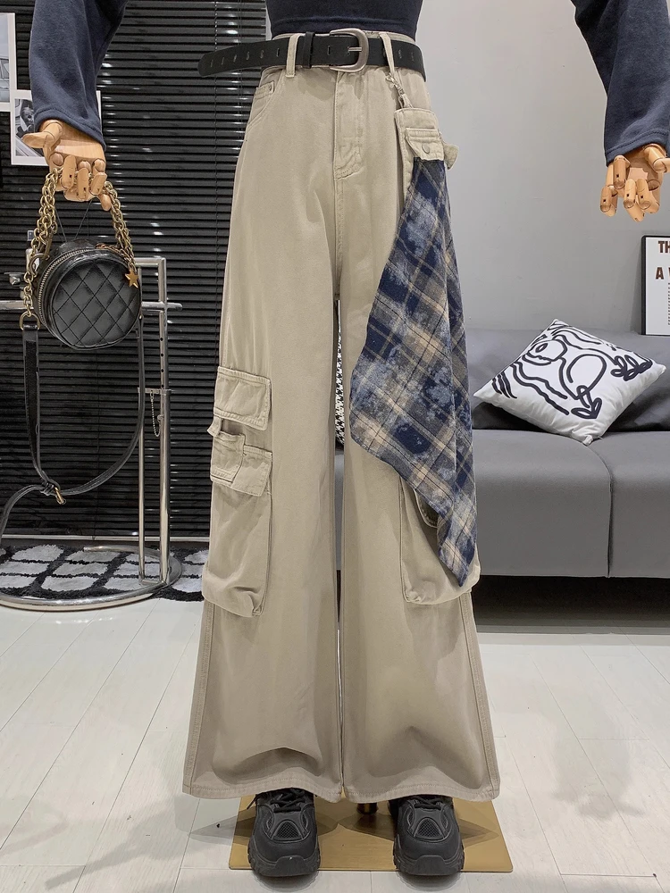 Fashionable Loose Workwear Pants Women's High Waist Wide Leg Pants Korean Style Patchwork Design Autumn Commute High Waist
Fashionable Loose Workwear Pants Women's High Waist Wide Leg Pants Korean Style Patchwork Design Autumn Commute High Waist