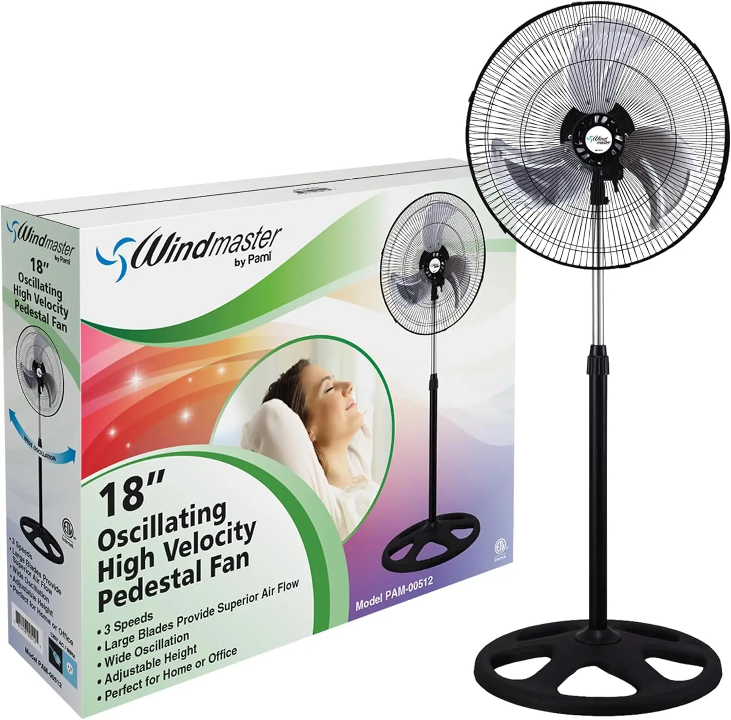 18" High-Velocity Oscillating Pedestal Fan with 3 Speeds & Adjustable Height for Bedroom Home Office
18" High-Velocity Oscillating Pedestal Fan with 3 Speeds & Adjustable Height for Bedroom Home Office