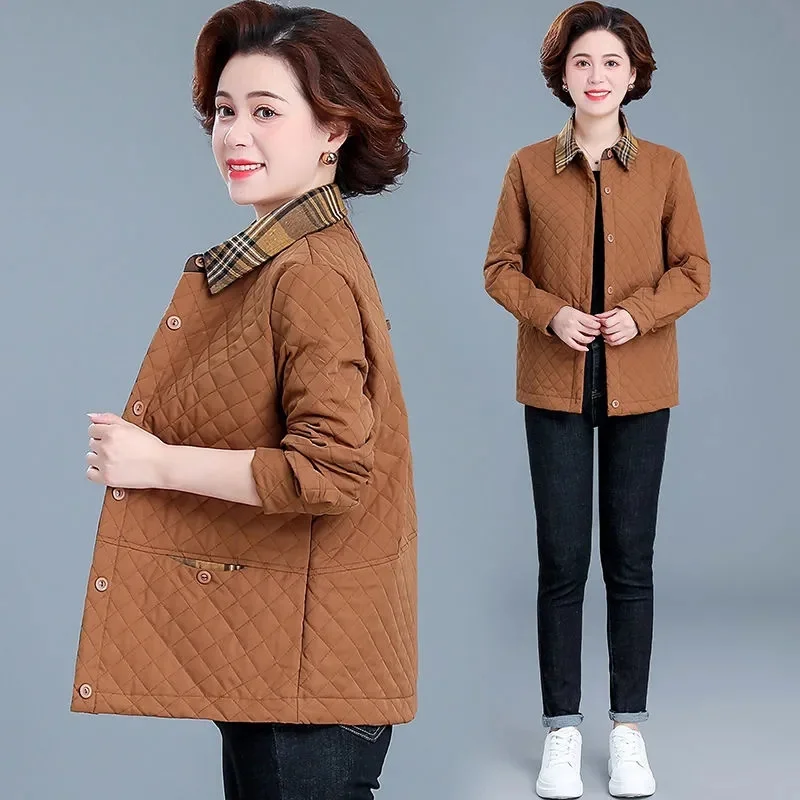 Patchwork Mother Autumn Coat Short Jacket Pocket Spring Long Sleeved Outwear woman 5XL Women's Cardigan Short Cotton Jacket
Patchwork Mother Autumn Coat Short Jacket Pocket Spring Long Sleeved Outwear woman 5XL Women's Cardigan Short Cotton Jacket
