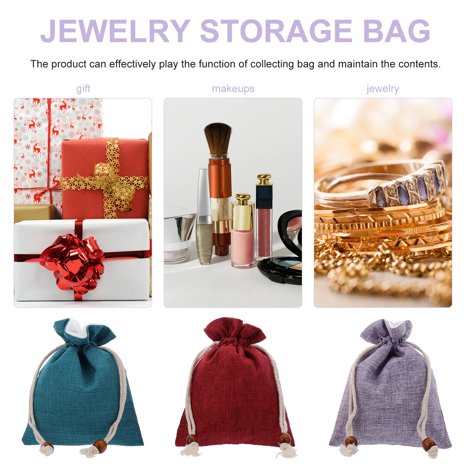 3Pcs Durable Linen Jewelry Bags Drawstring Pouch Practical Organizer Jewelry Storage Portable Gift Wrapping Bags
3Pcs Durable Linen Jewelry Bags Drawstring Pouch Practical Organizer Jewelry Storage Portable Gift Wrapping Bags