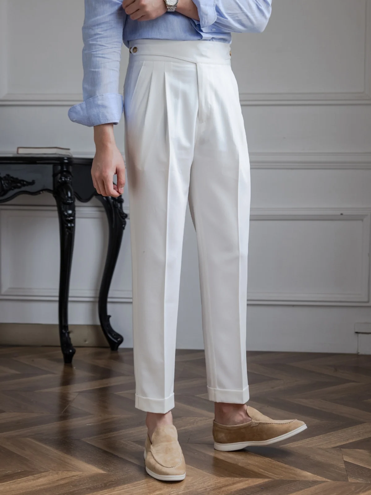 Mr. Deer Tee's Versatile Summer Casual Straight Leg Men's Pants High Waist Retro Trendy Suiting Polyester Blend Anti-Wrinkle
Mr. Deer Tee's Versatile Summer Casual Straight Leg Men's Pants High Waist Retro Trendy Suiting Polyester Blend Anti-Wrinkle