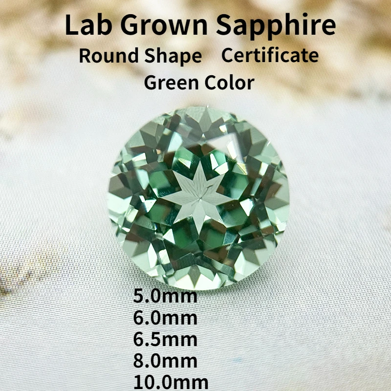 Lab Grown Sapphire Green Color Round Shape Charm Beads for DIY Jewelry Necklace Making Materials Selectable AGL Certificate
Lab Grown Sapphire Green Color Round Shape Charm Beads for DIY Jewelry Necklace Making Materials Selectable AGL Certificate