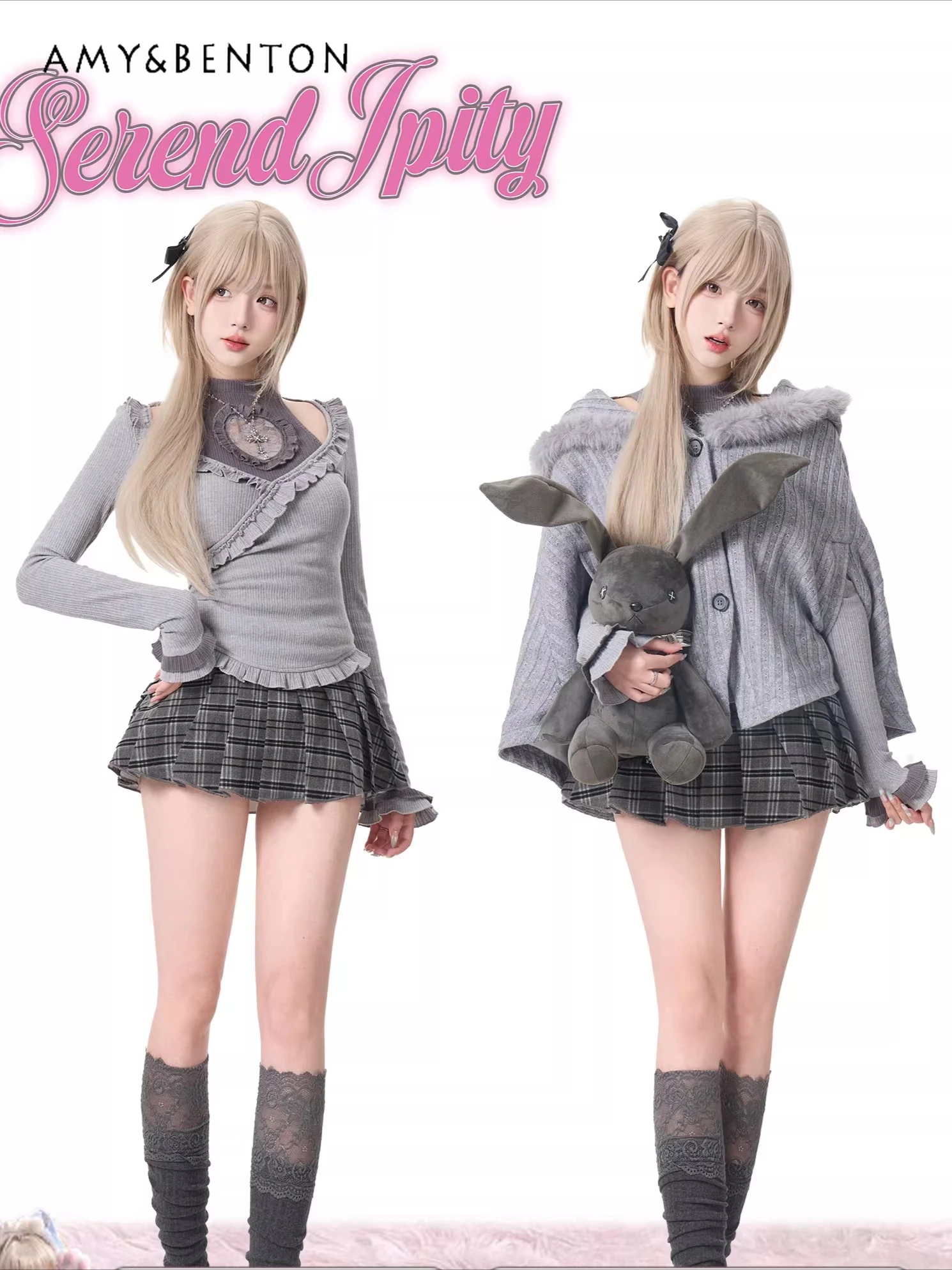 College Style Sweet Cool Skirt Set Subculture Cross Embroidery Halter Long Sleeve Top Plaid Skirt Plush Hooded Knitted Jacket
College Style Sweet Cool Skirt Set Subculture Cross Embroidery Halter Long Sleeve Top Plaid Skirt Plush Hooded Knitted Jacket