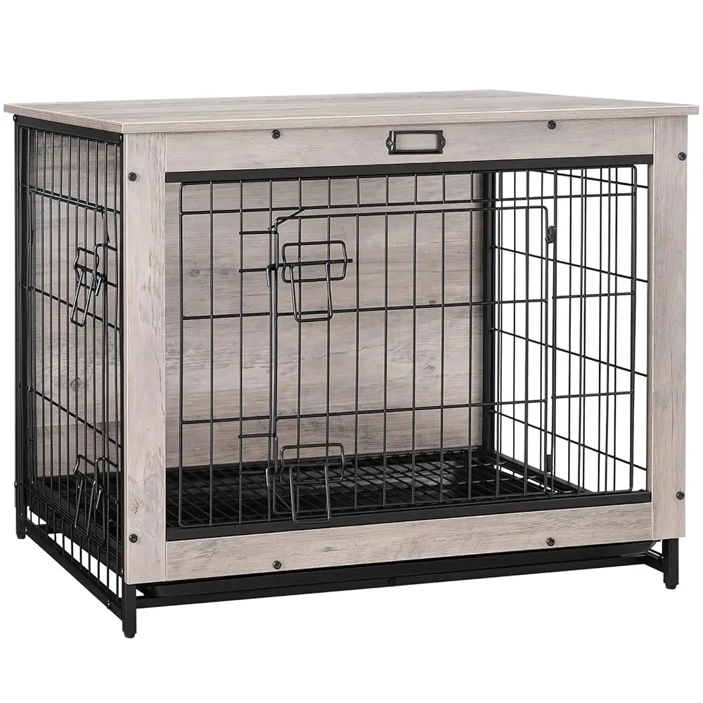 Dog Crate Furniture, 32.5"" Medium Dog Kennel Indoor, Wooden Cage With Pull-Out Tray, Double Doors Pet House Side End Table For
Dog Crate Furniture, 32.5"" Medium Dog Kennel Indoor, Wooden Cage With Pull-Out Tray, Double Doors Pet House Side End Table For