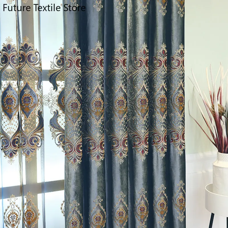 Luxury Blue Velvet Embroidered Curtains Living Room Bedroom Dining Room Curtains Curtains for Living dining room bedroom
Luxury Blue Velvet Embroidered Curtains Living Room Bedroom Dining Room Curtains Curtains for Living dining room bedroom