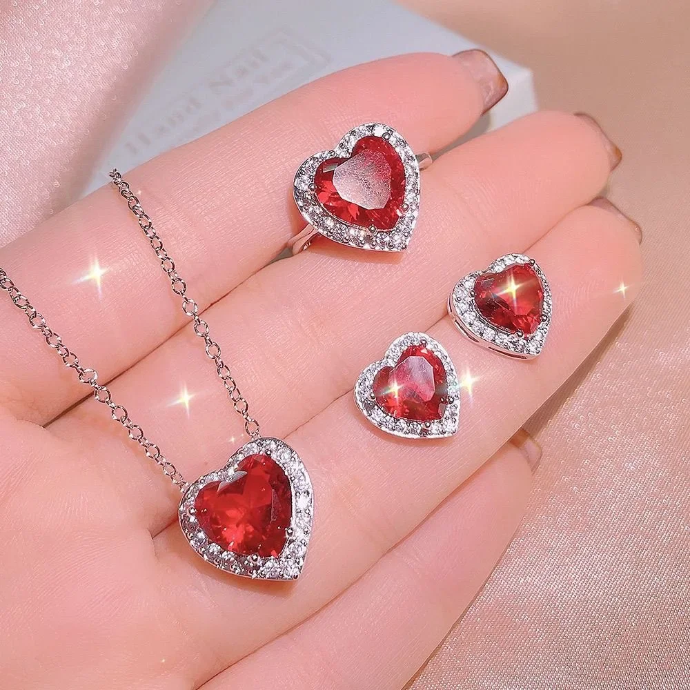 Trendy Love Heart Rainbow Crystal Three-piece set For Women Gold Silver Color Multicolor Birthstone Jewelry Mother's Day Gift 
Trendy Love Heart Rainbow Crystal Three-piece set For Women Gold Silver Color Multicolor Birthstone Jewelry Mother's Day Gift