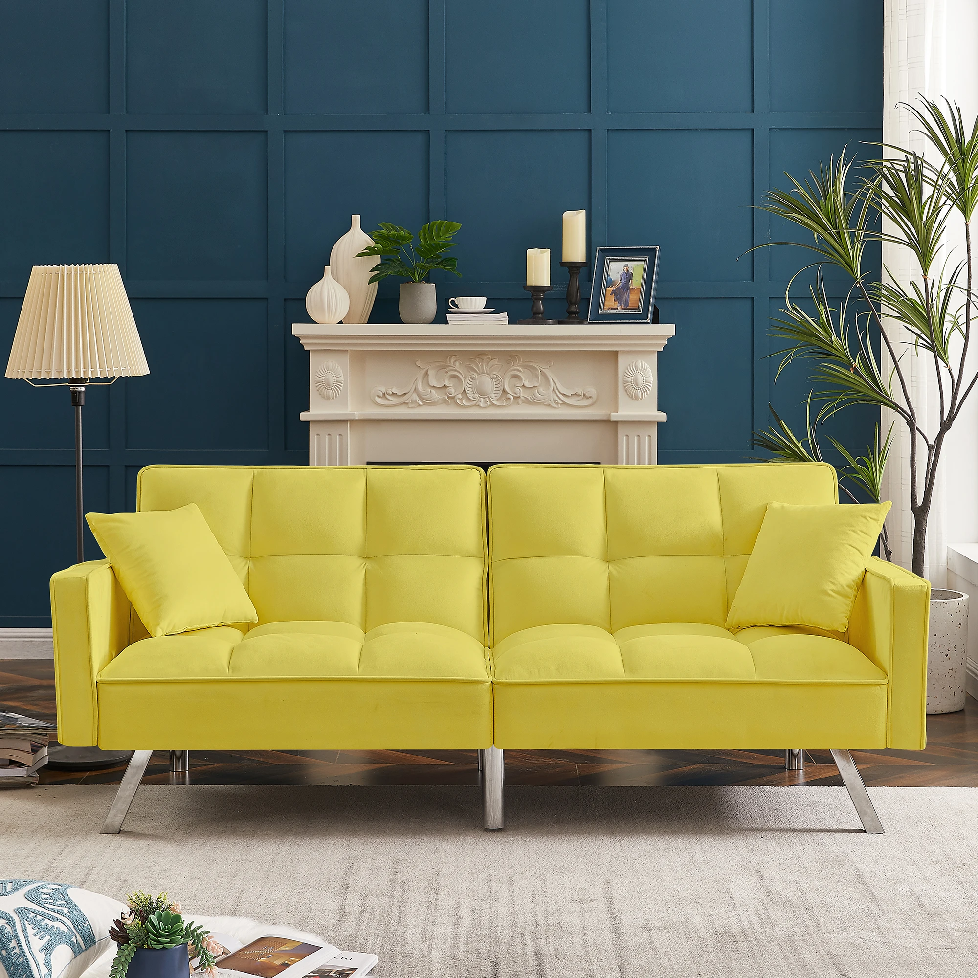 Four Colors Modern Velvet Sofa Couch Bed with Armrests and 2 Pillows for Living Room and Bedroom
Four Colors Modern Velvet Sofa Couch Bed with Armrests and 2 Pillows for Living Room and Bedroom