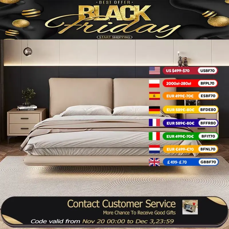 Большая дизайнерская двуспальная кровать, водонепроницаемая, бежевая, европейская, современная, роскошная, двуспальная кровать, платформа, деревянный дом, мебель Cama Matrimonio
Большая дизайнерская двуспальная кровать, водонепроницаемая, бежевая, европейская, современная, роскошная, двуспальная кровать, платформа, деревянный дом, мебель Cama Matrimonio