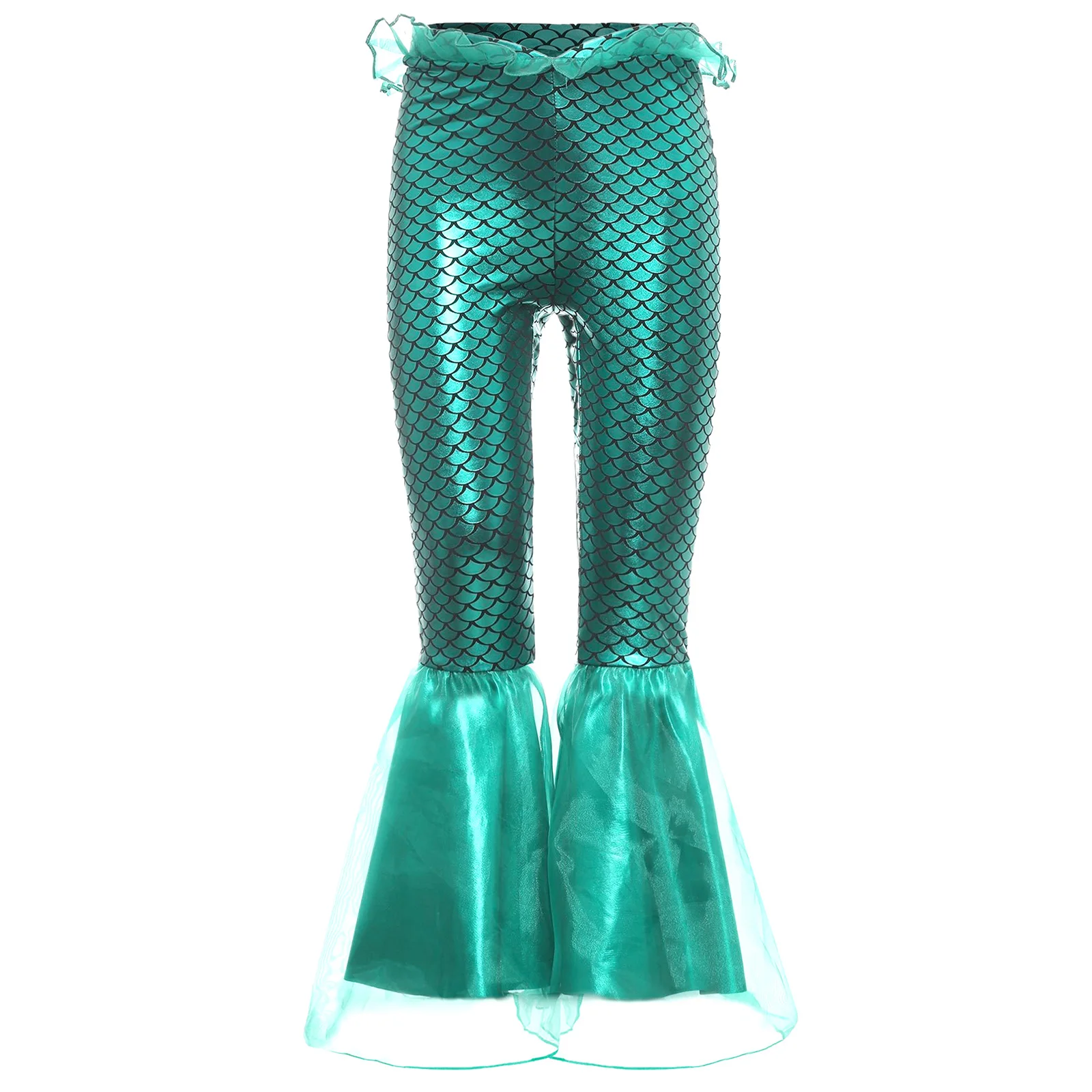 Metallic Mermaid Flare Pants Jazz Dance Fish Scale Print Trousers with Organza for Party Halloween Cosplay Theme Costume 
Metallic Mermaid Flare Pants Jazz Dance Fish Scale Print Trousers with Organza for Party Halloween Cosplay Theme Costume