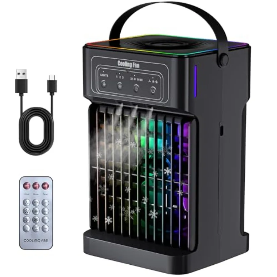 Portable Air Conditioners, 2026 Upgraded 4-IN-1 Quiet Portable AC Unit with Remote, 1100ML Tank Evaporative Air Cooler, 7 Color
Portable Air Conditioners, 2026 Upgraded 4-IN-1 Quiet Portable AC Unit with Remote, 1100ML Tank Evaporative Air Cooler, 7 Color