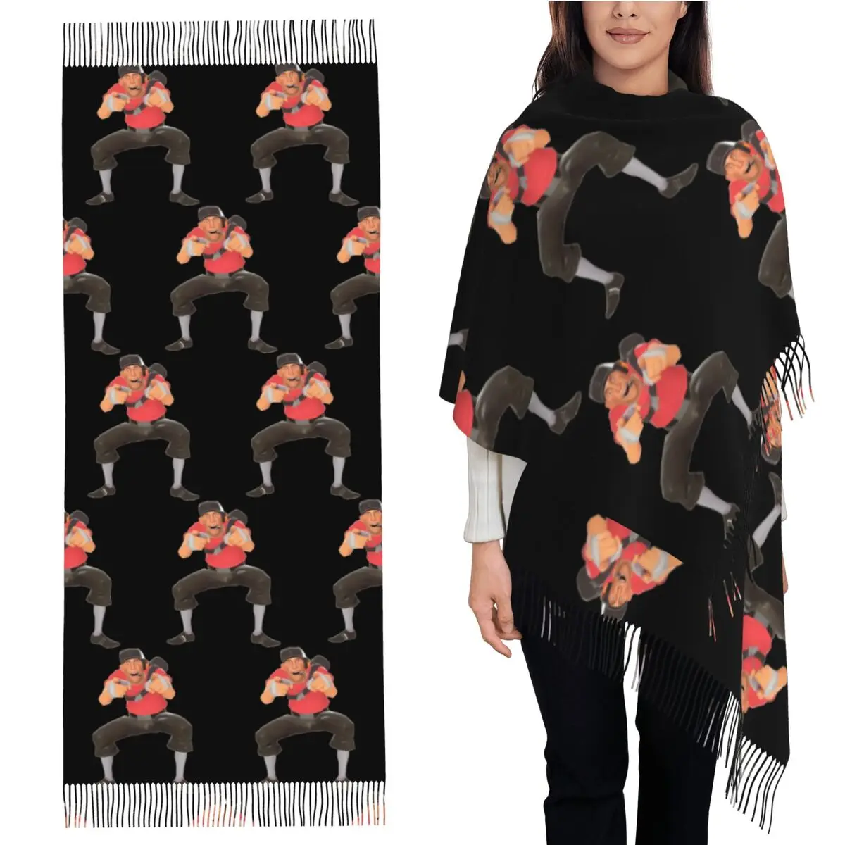 Tf2 Scout Laugh Team Fortress 2, шарф с кисточками, женские мягкие теплые шали и накидки, большая осенне-зимняя шаль
Tf2 Scout Laugh Team Fortress 2, шарф с кисточками, женские мягкие теплые шали и накидки, большая осенне-зимняя шаль