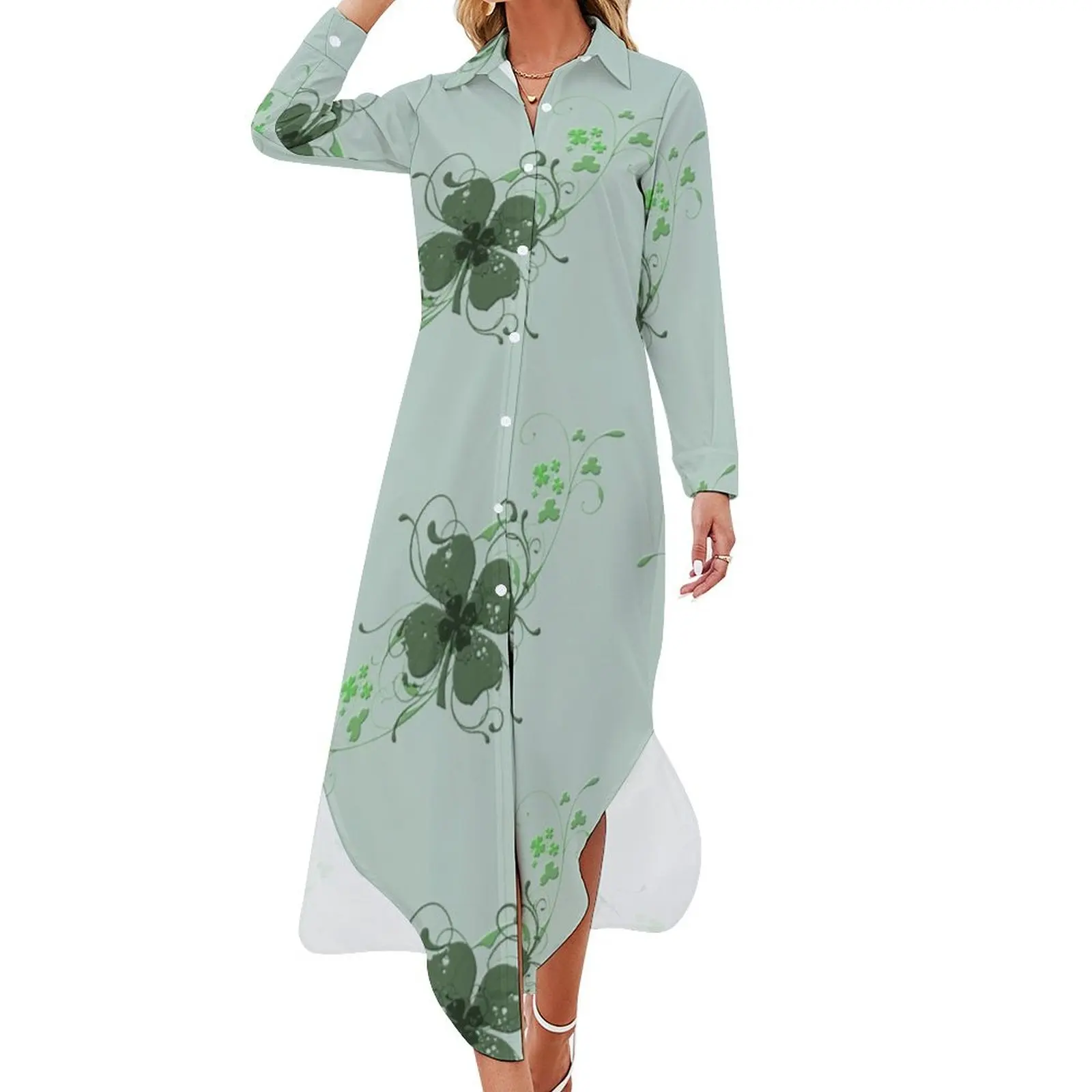 Elegant Shamrock Long Sleeved Shirt Dress women's evening dress 2024 sexy dress for women
Elegant Shamrock Long Sleeved Shirt Dress women's evening dress 2024 sexy dress for women