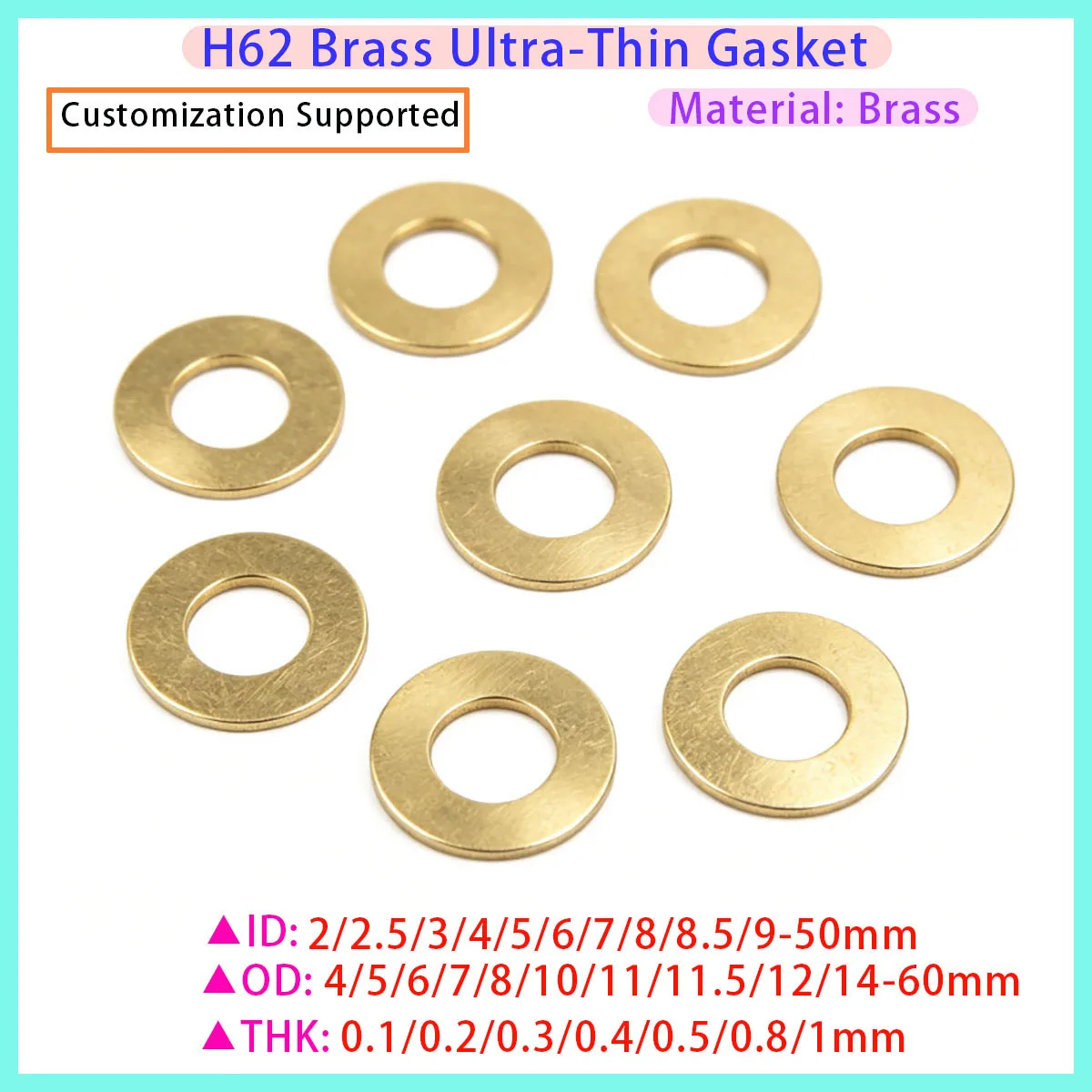 H62 Brass Shim Sheets, Ultra-Thin Adjustment Shims Thickness 0.01/0.02/0.03/0.05/0.1/0.2/0.3/0.4/0.5mm
H62 Brass Shim Sheets, Ultra-Thin Adjustment Shims Thickness 0.01/0.02/0.03/0.05/0.1/0.2/0.3/0.4/0.5mm