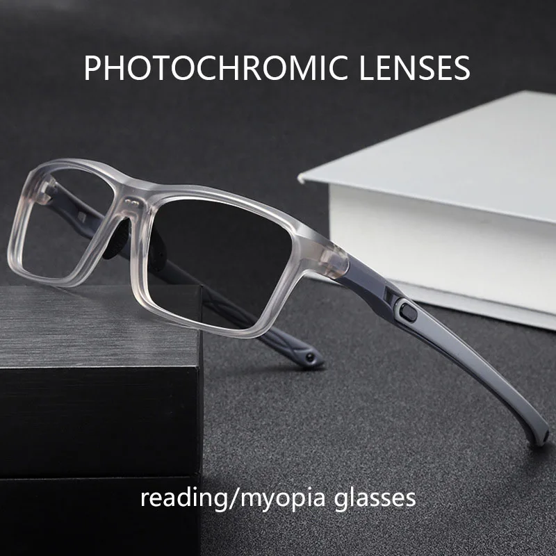 TR90 Sports Reading Glasses Men Adjustable Non-slip Riding Eyeglasses Frames Anti Blue Light Myopai Glasses Photochromic Gray
TR90 Sports Reading Glasses Men Adjustable Non-slip Riding Eyeglasses Frames Anti Blue Light Myopai Glasses Photochromic Gray