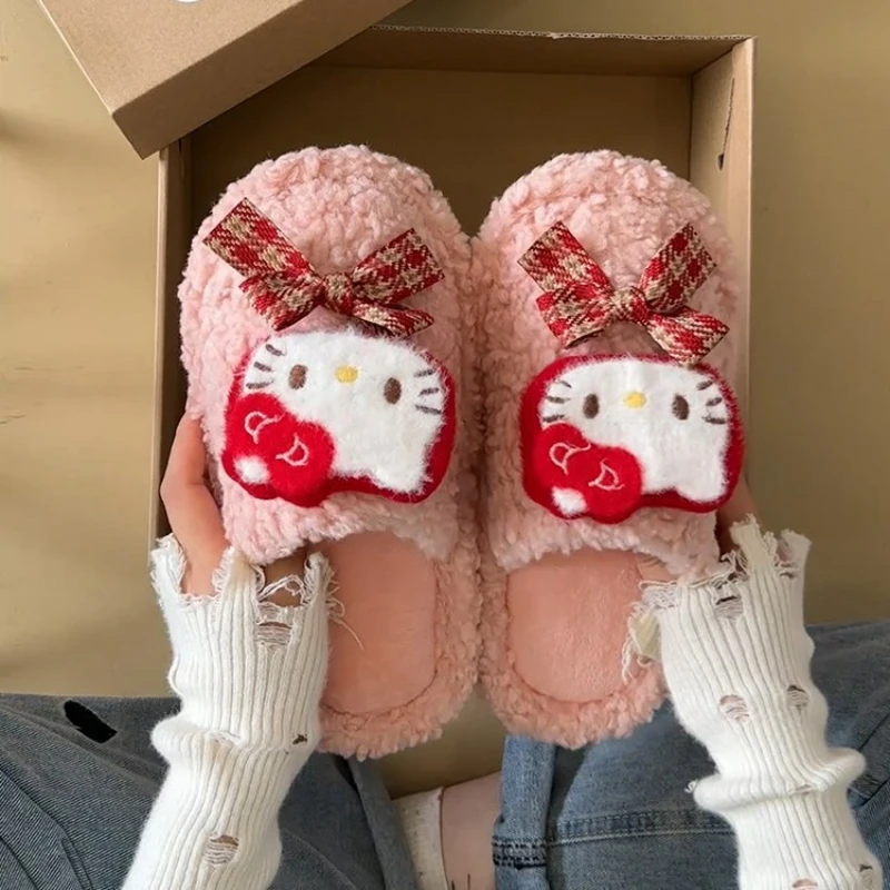 Kids'Slippers Hello Kitty Plush Winter Fashion Flat Shoes For Girls Warm Anti-slip Home Slipper Designer White Pink Size 36-41
Kids'Slippers Hello Kitty Plush Winter Fashion Flat Shoes For Girls Warm Anti-slip Home Slipper Designer White Pink Size 36-41