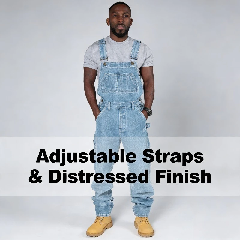 Trendy Mens Denim Jumpsuit with Suspenders Ripped Jeans Overalls Casual Wear
Trendy Mens Denim Jumpsuit with Suspenders Ripped Jeans Overalls Casual Wear