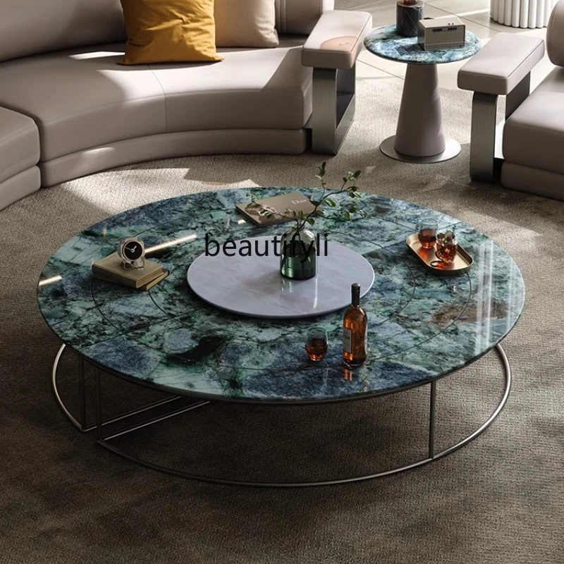 French marble coffee table living room 2m new light luxury round Italian combination
French marble coffee table living room 2m new light luxury round Italian combination