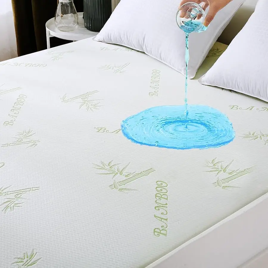 Premium 100% Waterproof King Mattress Protector, Breathable Mattress Co er King Size Bed, 3D Air Fabric Cooling Bed Pad Co er, D 
Premium 100% Waterproof King Mattress Protector, Breathable Mattress Co er King Size Bed, 3D Air Fabric Cooling Bed Pad Co er, D