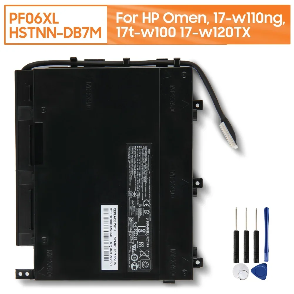 Replacement Battery PF06XL HSTNN-DB7M For HP Omen 17-w Series 17-w100 17-w200 17-w110ng 17-w119TX 17-w120TX 17-w151nr
Replacement Battery PF06XL HSTNN-DB7M For HP Omen 17-w Series 17-w100 17-w200 17-w110ng 17-w119TX 17-w120TX 17-w151nr
