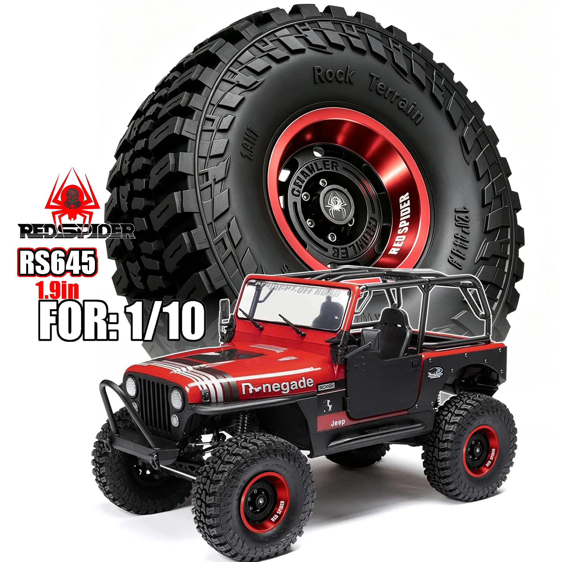 RED SPIDER 4Pcs 1.9 Inch Beadlock Wheels Tires Set for 1/10 RC Crawler Car Traxxas TRX4 RC4WD D90 Axial SCX10 II III MST
RED SPIDER 4Pcs 1.9 Inch Beadlock Wheels Tires Set for 1/10 RC Crawler Car Traxxas TRX4 RC4WD D90 Axial SCX10 II III MST