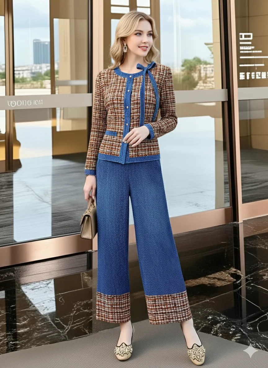 Miyake Folds 2026 модный женский костюм из искусственного денима, весенний новый повседневный прямой брюки, кардиган, топы, повседневный комплект из двух предметов, плиссированный
Miyake Folds 2026 модный женский костюм из искусственного денима, весенний новый повседневный прямой брюки, кардиган, топы, повседневный комплект из двух предметов, плиссированный