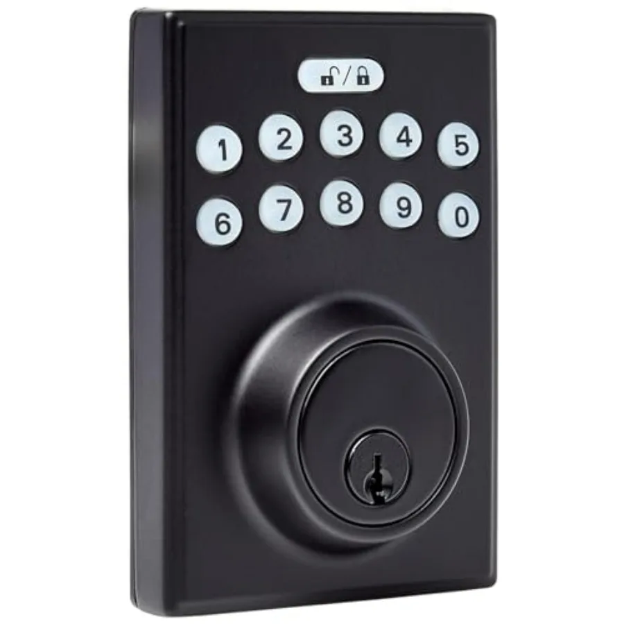 Electronic Keypad Deadbolt Door Lock with Auto Lock, Touch-Control Keyless Entry, Customizable User Codes, Easy Installation, C