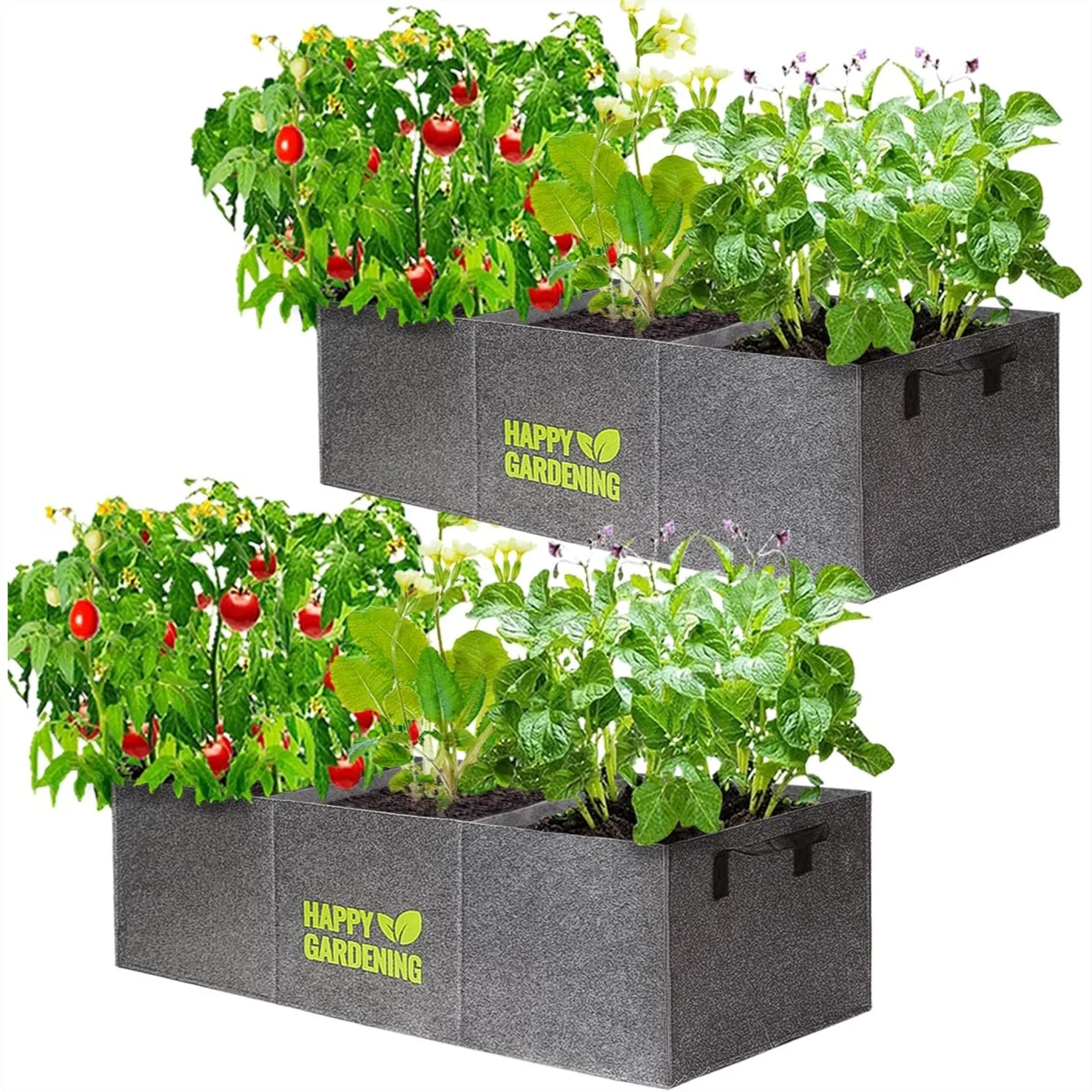 Fabric Grow Bags 2-Pack Raised Garden Bed with Handle for Vegetables Herbs Indoor Outdoor 3 sq ft
Fabric Grow Bags 2-Pack Raised Garden Bed with Handle for Vegetables Herbs Indoor Outdoor 3 sq ft
