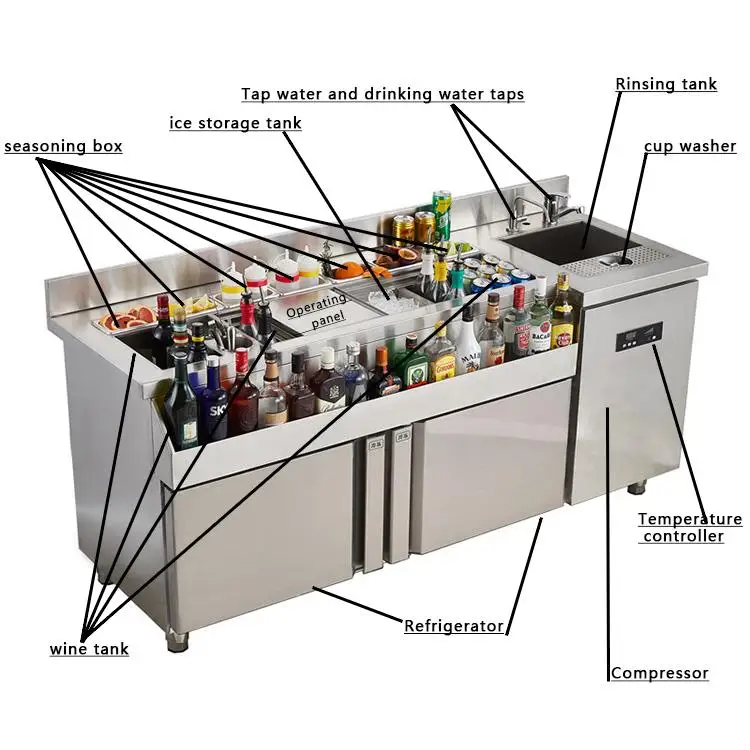OEM/ODM in Stock Restaurant Cocktail bar Station Stainless Steel bar Workstation bar Cocktail Station for Bartender Workstation
OEM/ODM in Stock Restaurant Cocktail bar Station Stainless Steel bar Workstation bar Cocktail Station for Bartender Workstation
